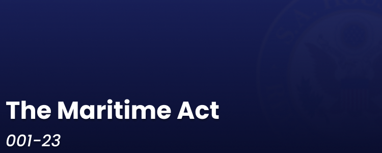 More information about "The Maritime Act of 2023 [001-23]"