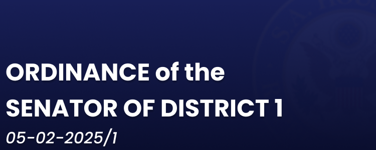 More information about "ORDINANCE - NO. 05-02-2025/1 - SENATOR OF DISTRICT 1"